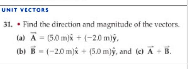 Solved 31. - Find The Direction And Magnitude Of The | Chegg.com