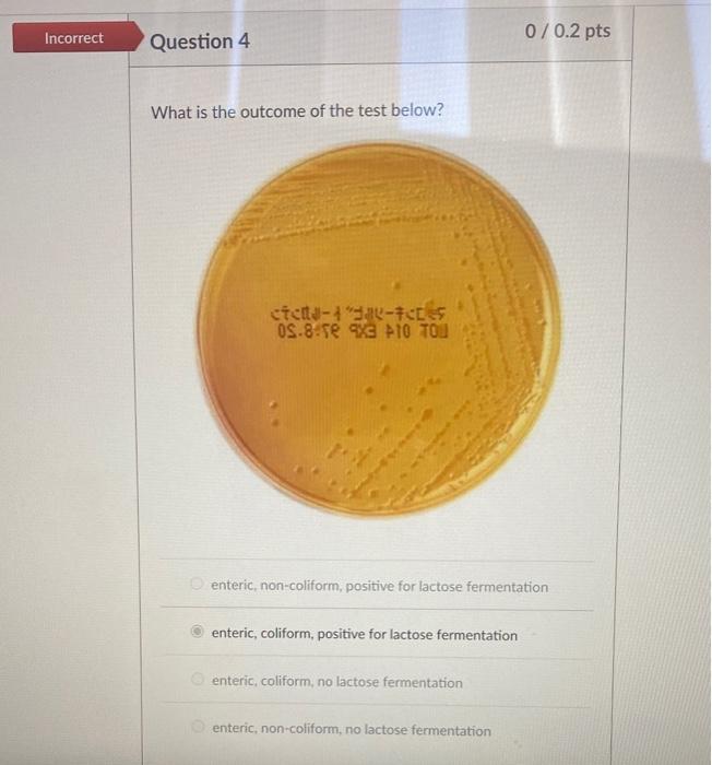 Match the following outcome of the test to the final | Chegg.com