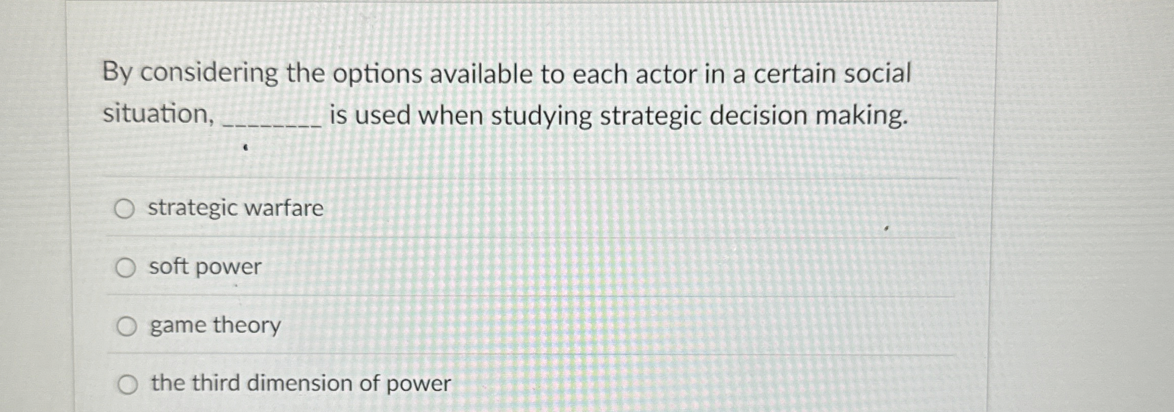 Solved By considering the options available to each actor in | Chegg.com
