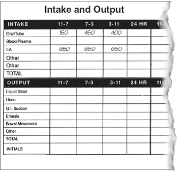 Nursing Intake And Output Sheet