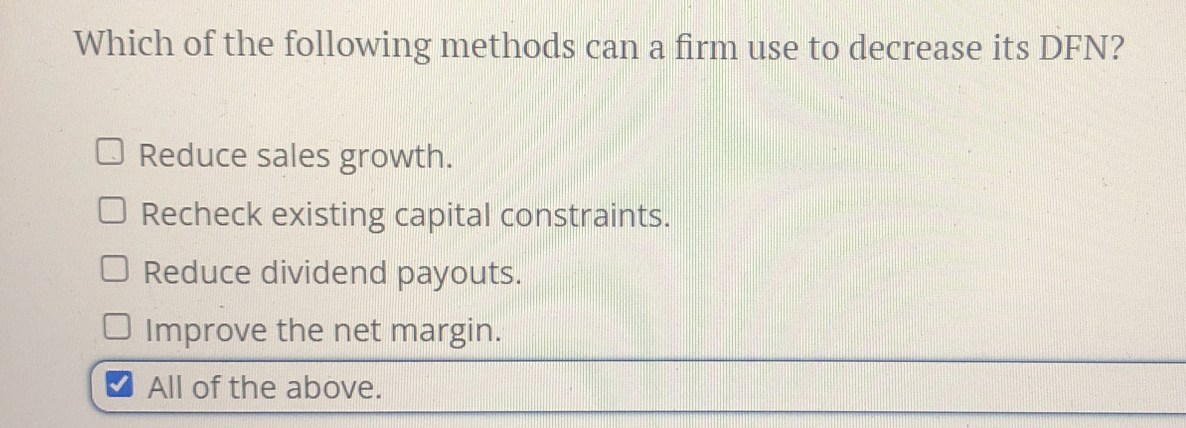 Solved Which of the following methods can a firm use to | Chegg.com