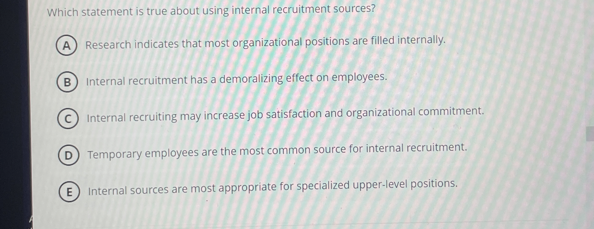 Solved Which statement is true about using internal | Chegg.com