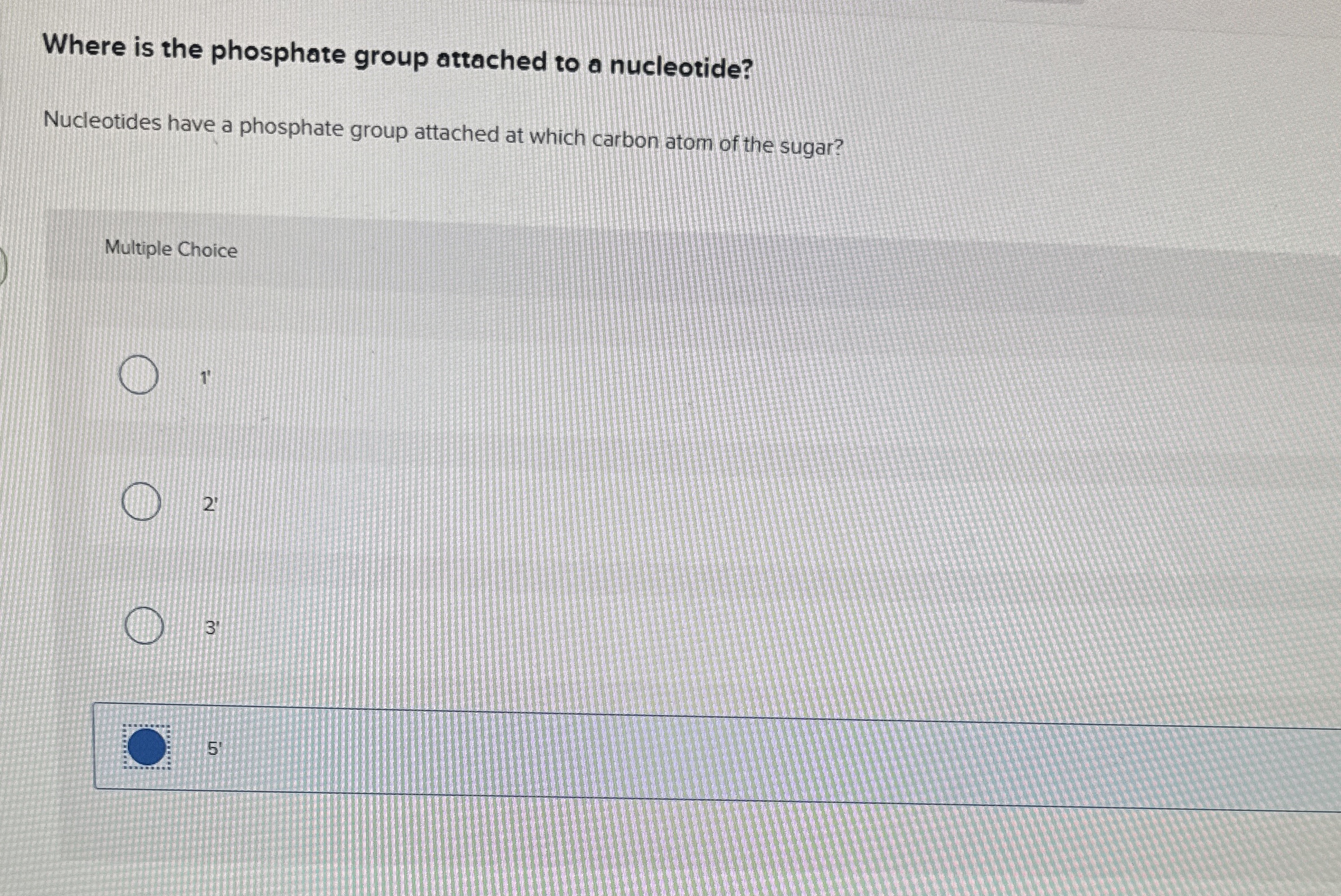 Solved Where is the phosphate group attached to a | Chegg.com