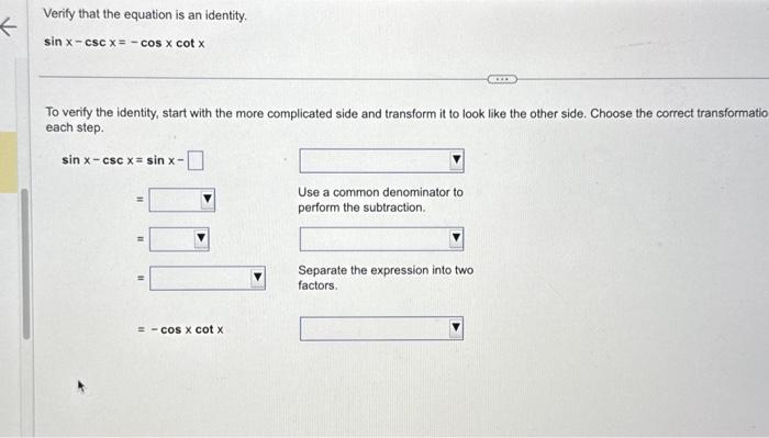 Solved Verify That The Equation Is An Identity. | Chegg.com