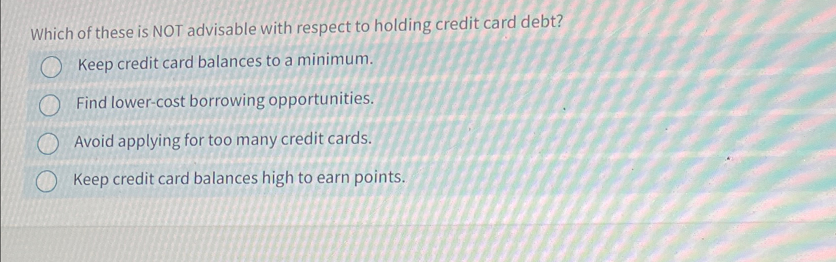 Solved Which of these is NOT advisable with respect to | Chegg.com