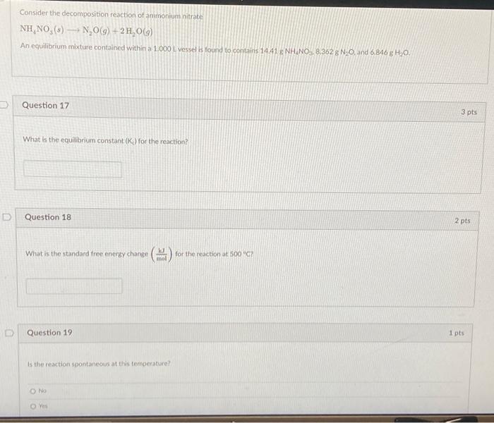 Solved Consider the decomposition reaction of ammonium | Chegg.com