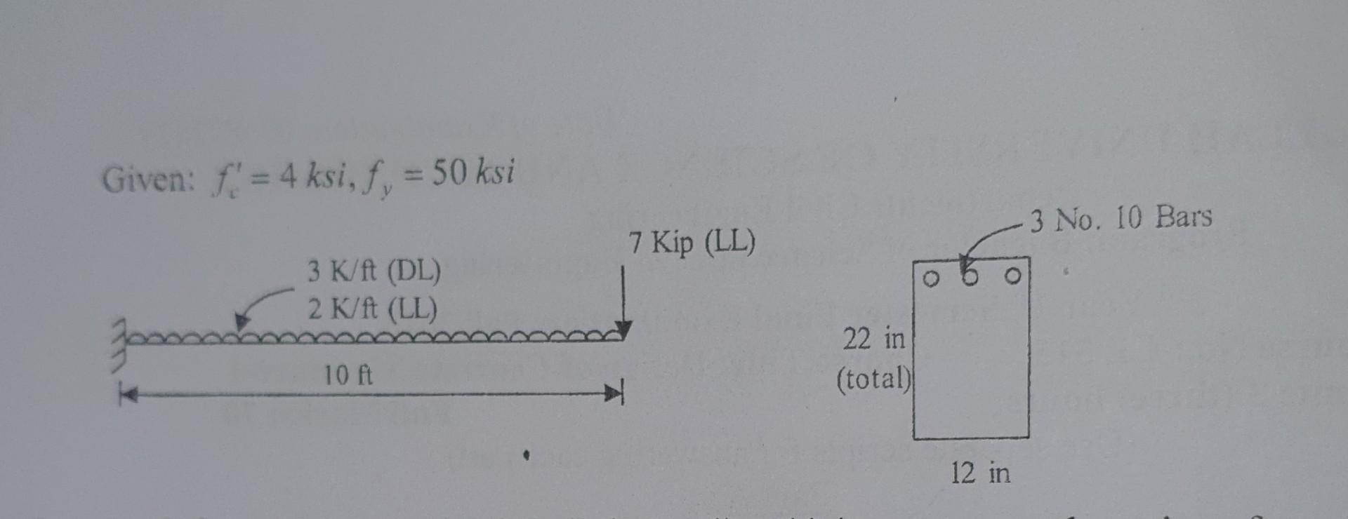 Solved A cantilever concrete beam is shown below.Design the | Chegg.com
