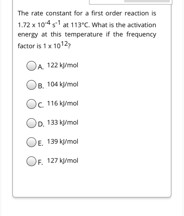 Solved The rate constant for a first order reaction is 1.72 | Chegg.com