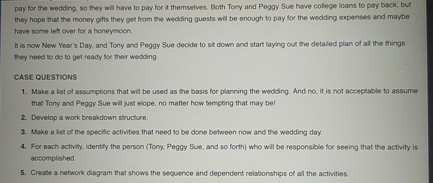 Solved Tony and Peggy Sue graduated from a university in | Chegg.com