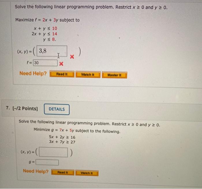 Solved Solve The Following Linear Programming Problem Chegg Com