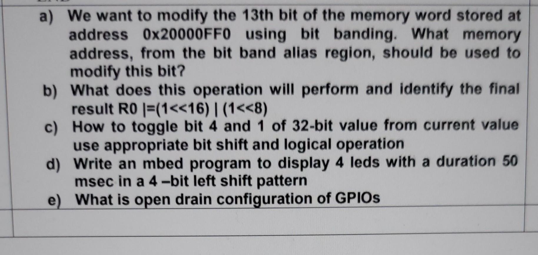Solved a) We want to modify the 13 th bit of the memory word | Chegg.com