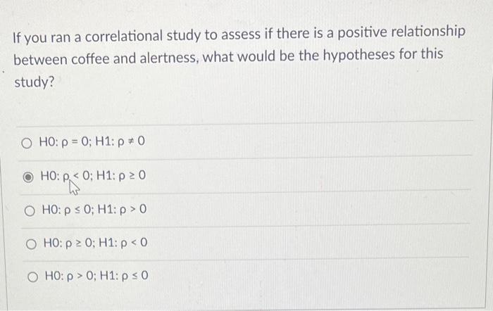 Solved If you ran a correlational study to assess if there | Chegg.com