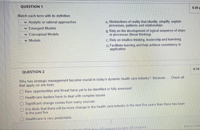 Solved QUESTION 1 0.35 F Match each term with its definition | Chegg.com