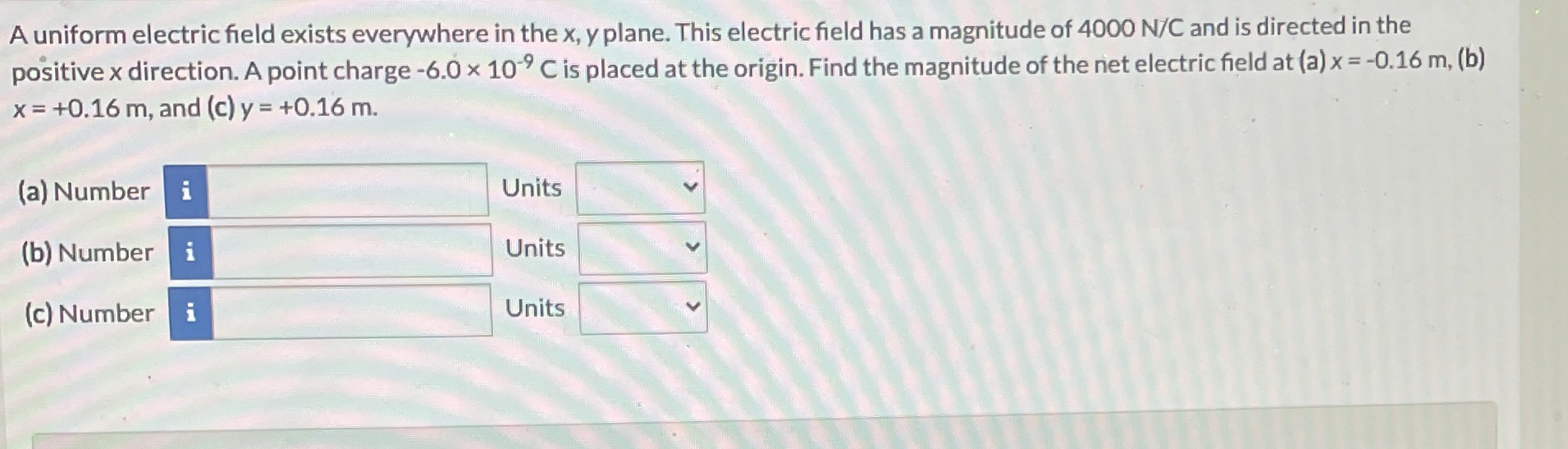 Solved A uniform electric field exists everywhere in the | Chegg.com