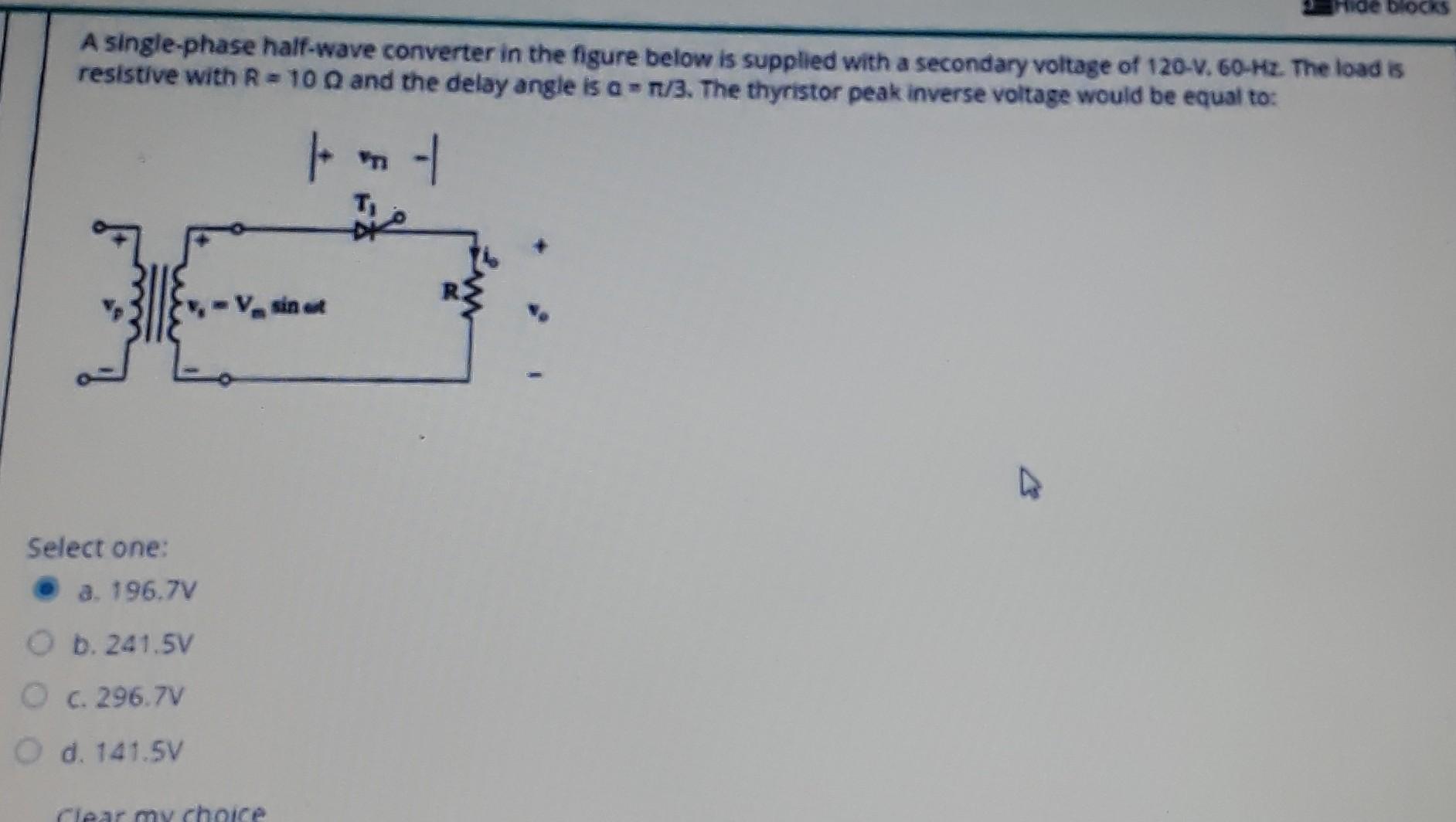 Solved A single-phase full-wave converter in the figure | Chegg.com