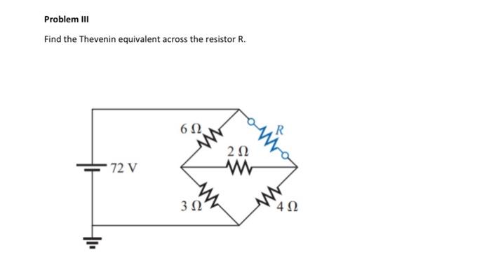 Solved Problem III Find The Thevenin Equivalent Across The | Chegg.com