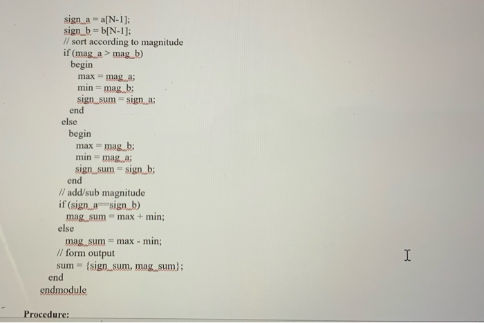 Adder Using Sign Magnitude Solved Lab 5: Sign-magnitude adder Purpose: Build a | Chegg.com