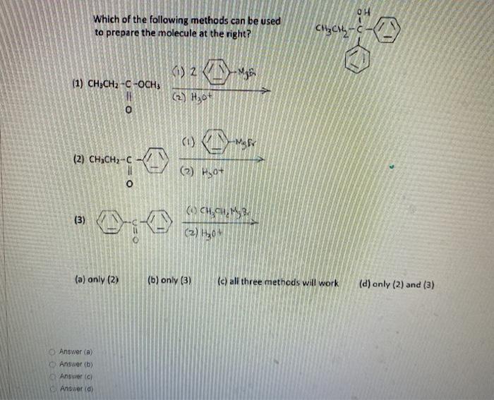 Solved OH Which of the following methods can be used to | Chegg.com