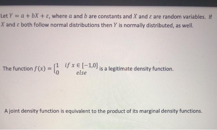 Solved Let Y = a + bX + E, where a and b are constants and X | Chegg.com