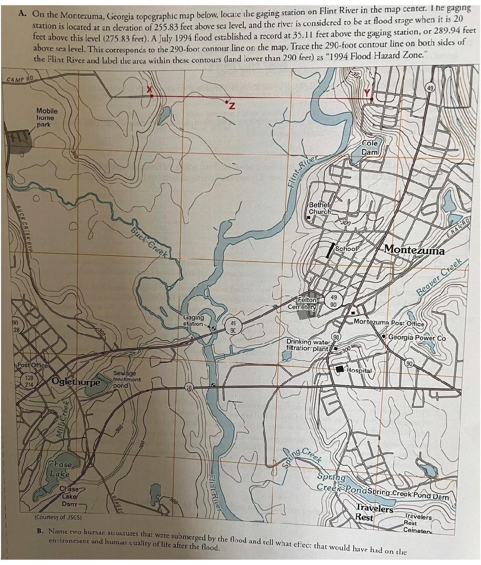 Solved A. On the Montezuma, topographic map below,