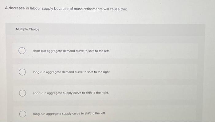 Solved A decrease in labour supply because of mass | Chegg.com