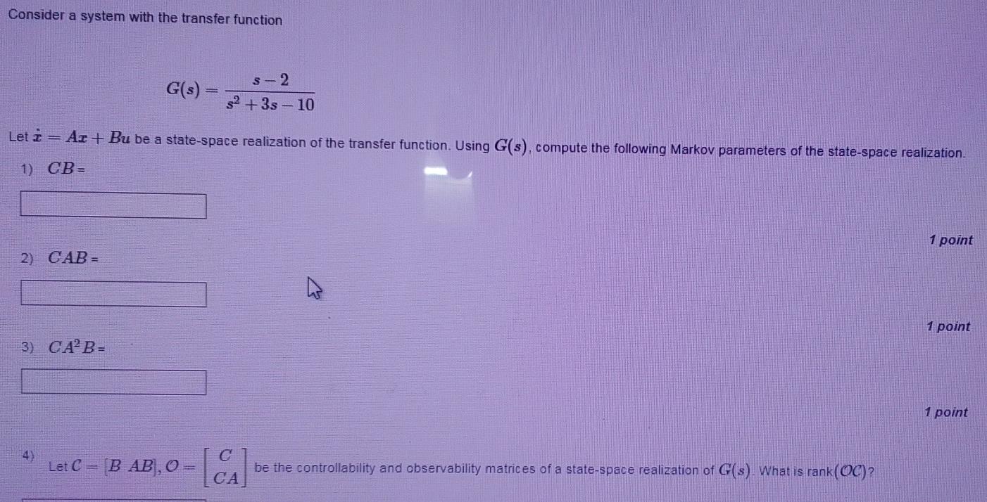 Solved Consider a system with the transfer function | Chegg.com