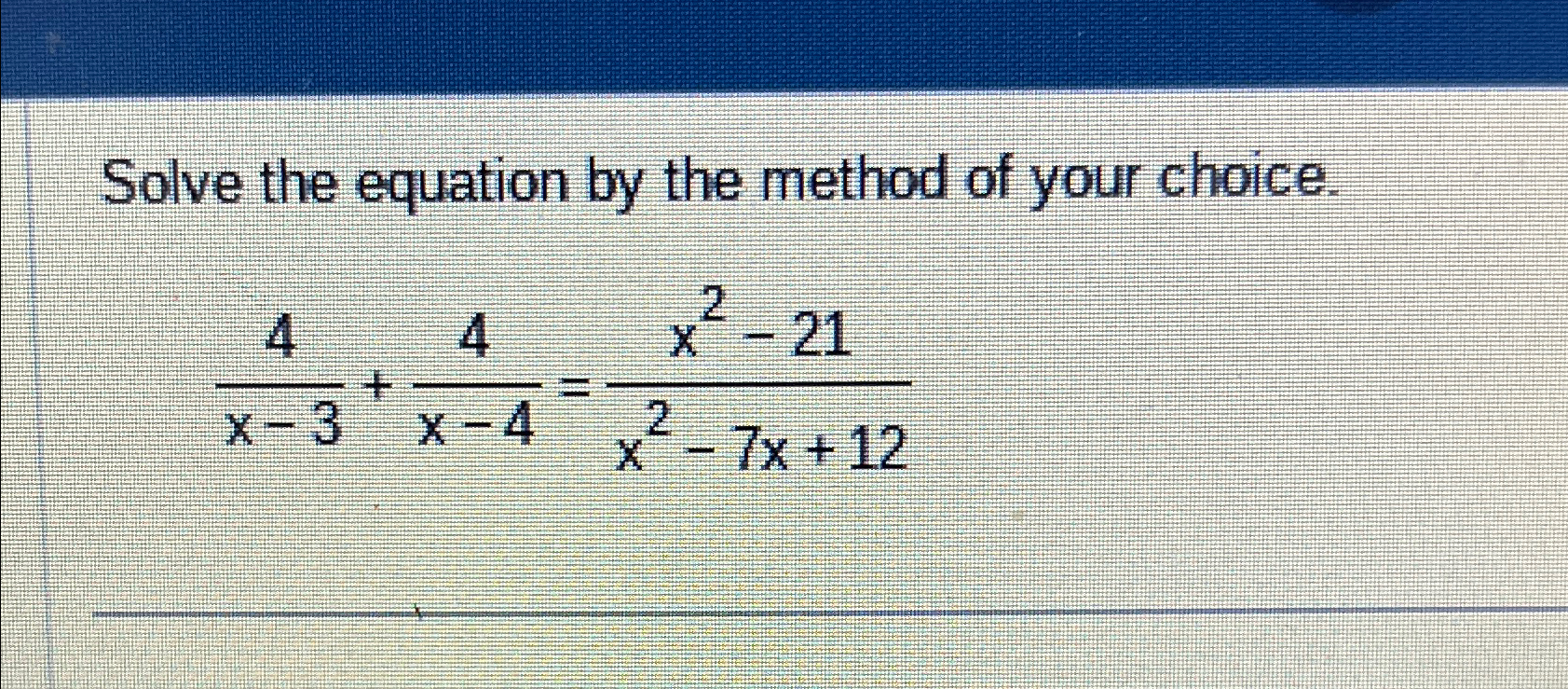 Solved Solve the equation by the method of your | Chegg.com