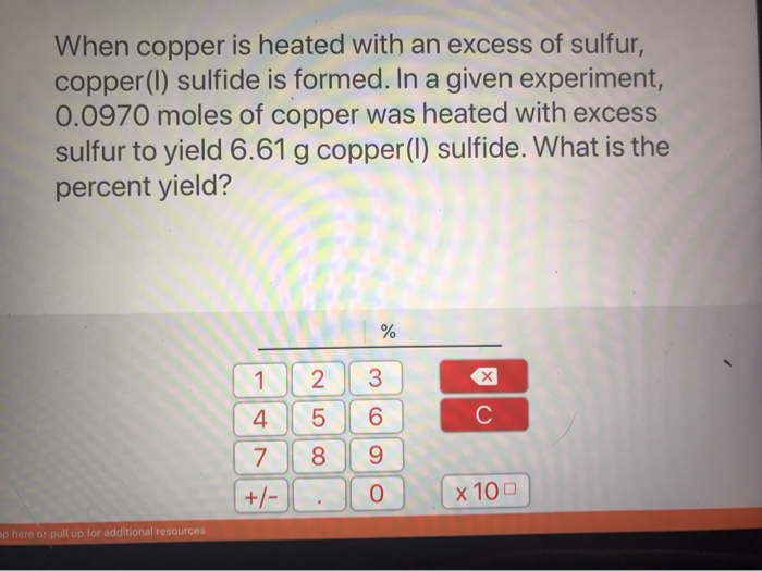 Solved When Copper Is Heated With An Excess Of Sulfur Copper