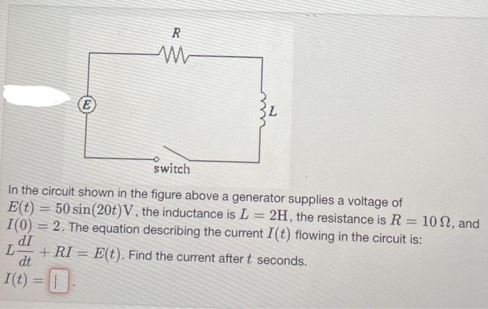 Solved In the circuit shown in the figure above a generator | Chegg.com