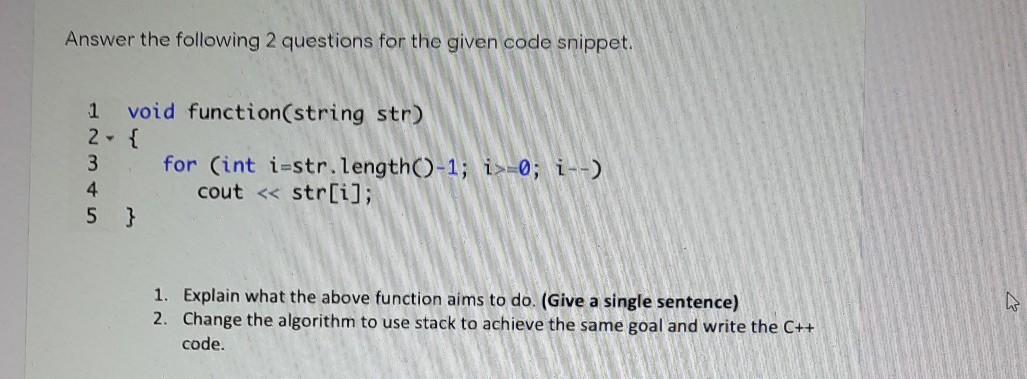 Solved Answer the following 2 questions for the given code | Chegg.com
