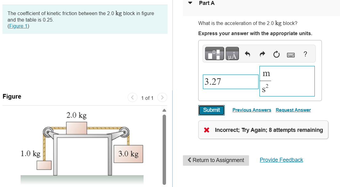 Solved The coefficient of kinetic friction between the 2.0 | Chegg.com