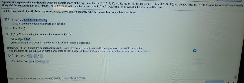 Solved A probability experiment is conducted in which the | Chegg.com