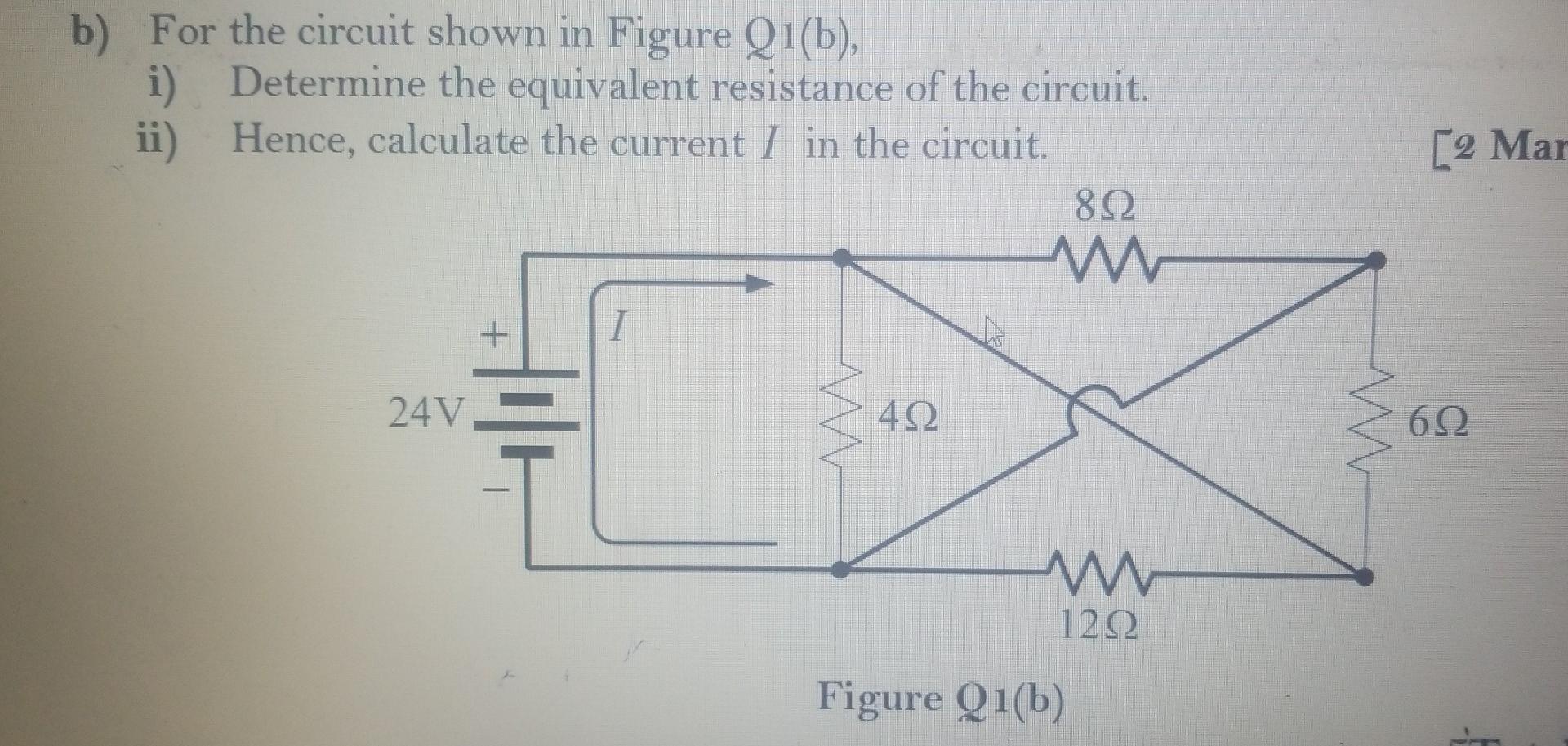 Solved B) For The Circuit Shown In Figure Qi(b), I) | Chegg.com