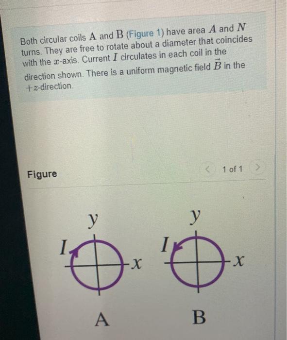 Solved Both Circular Coils A And B (Figure 1) Have Area A | Chegg.com