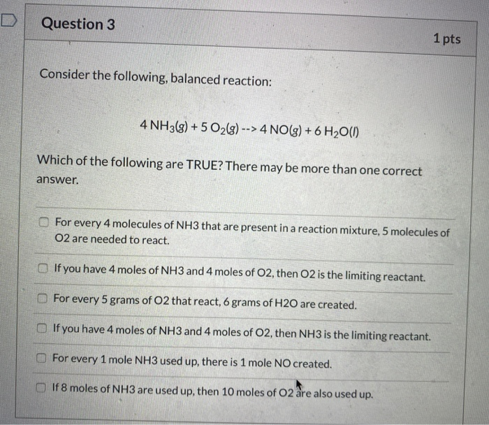 Solved Question 4 1 pts Which of the following mole ratios | Chegg.com