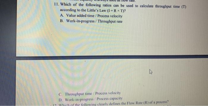 Solved 11. Which of the following ratios can be used to | Chegg.com