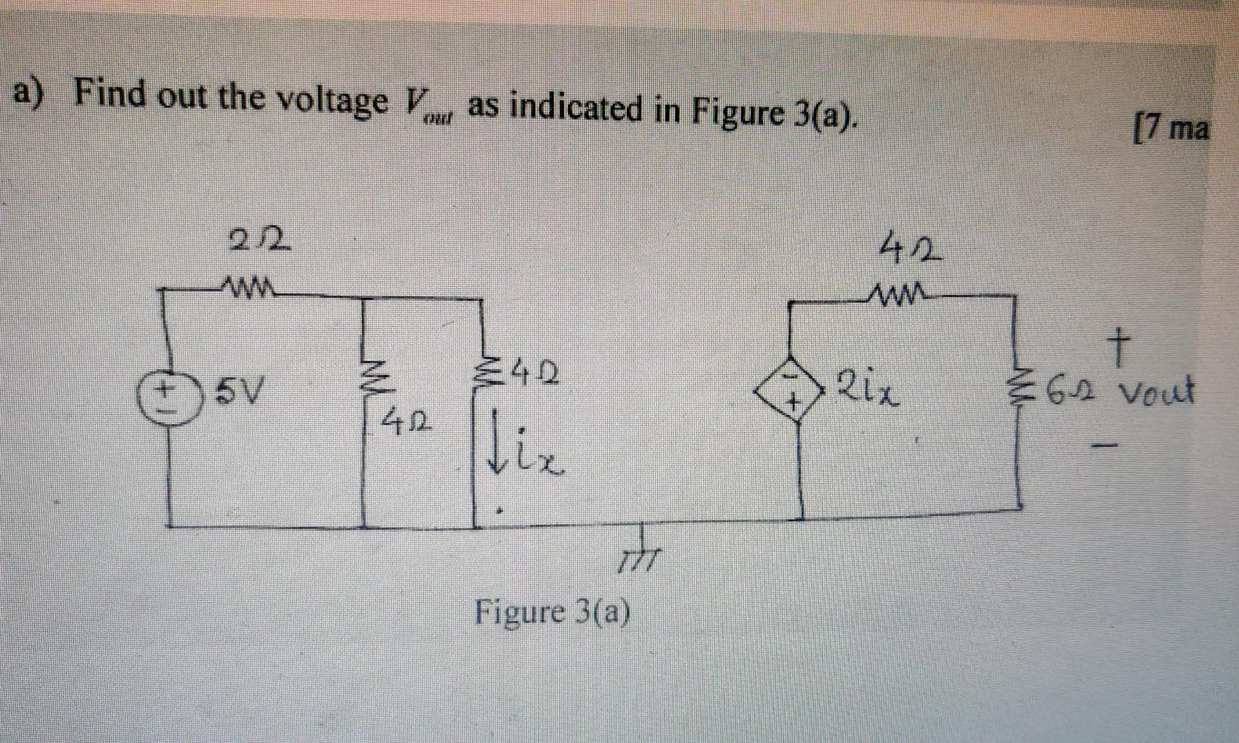 Solved a) Find out the voltage Vout as indicated in Figure | Chegg.com