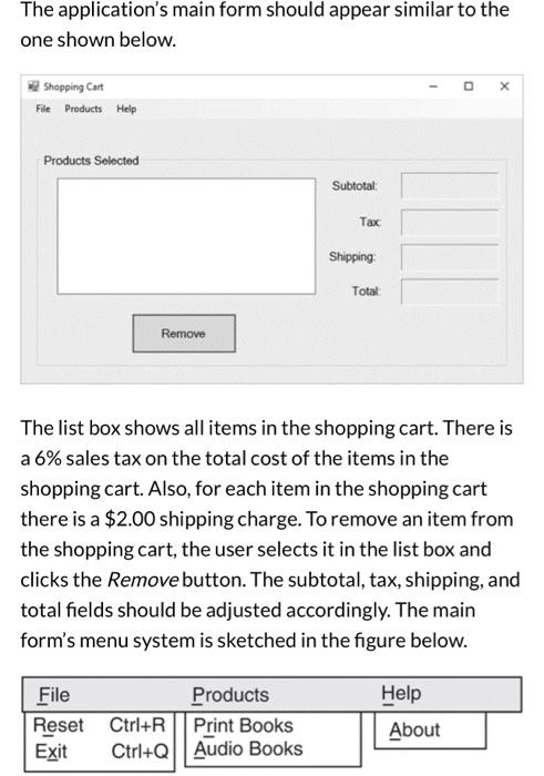 Solved Joe's Design an application that works as a shopping | Chegg.com