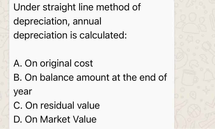 Solved Under straight line method of depreciation, annual | Chegg.com
