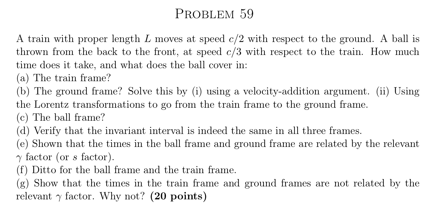 Solved PROBLEM 59A train with proper length L ﻿moves at | Chegg.com