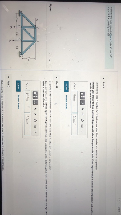Solved 11 of 20 Consider the truss shown in Figure 1). Set B | Chegg.com