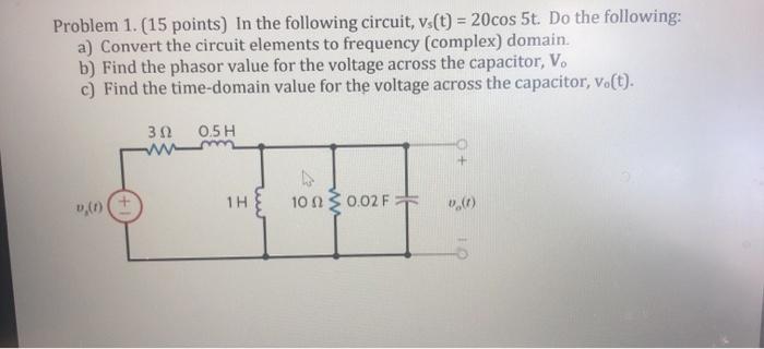 Solved Problem 1. (15 points) In the following circuit, | Chegg.com