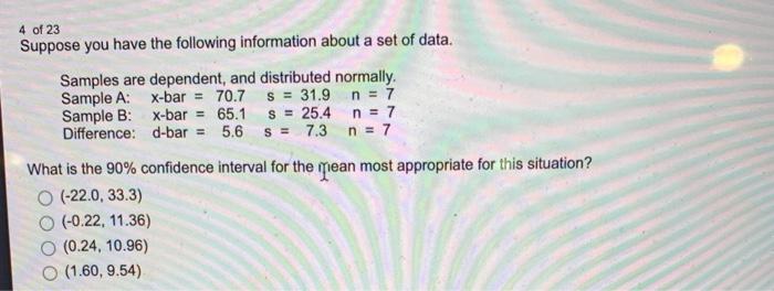 Solved 4. suppose you have the following information about a | Chegg.com