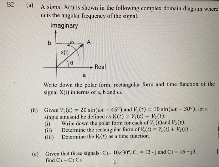 Solved B2 (a) A signal X(t) is shown in the following | Chegg.com