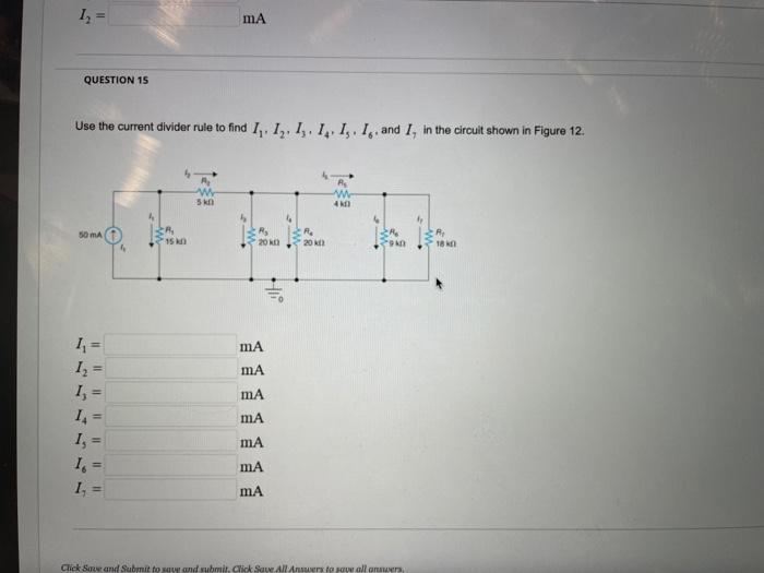 Solved 1, MA QUESTION 15 Use the current divider rule to | Chegg.com