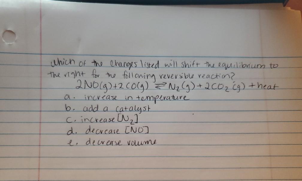 Solved increase in to which of the changes listed will shift | Chegg.com