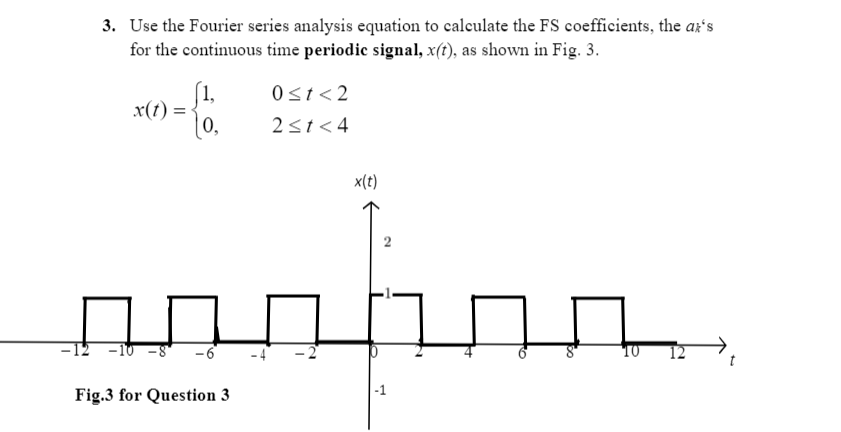 Solved Use the Fourier series analysis equation to calculate | Chegg.com