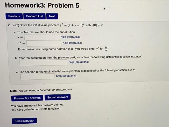 Solved Homework3: Problem 5 Previous Problem List Next (1 | Chegg.com