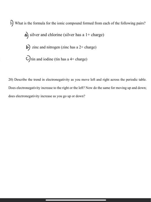 Solved What is the formula for the ionic compound formed | Chegg.com