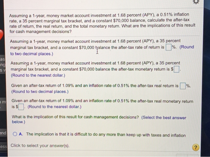 Money Market Account Percentage